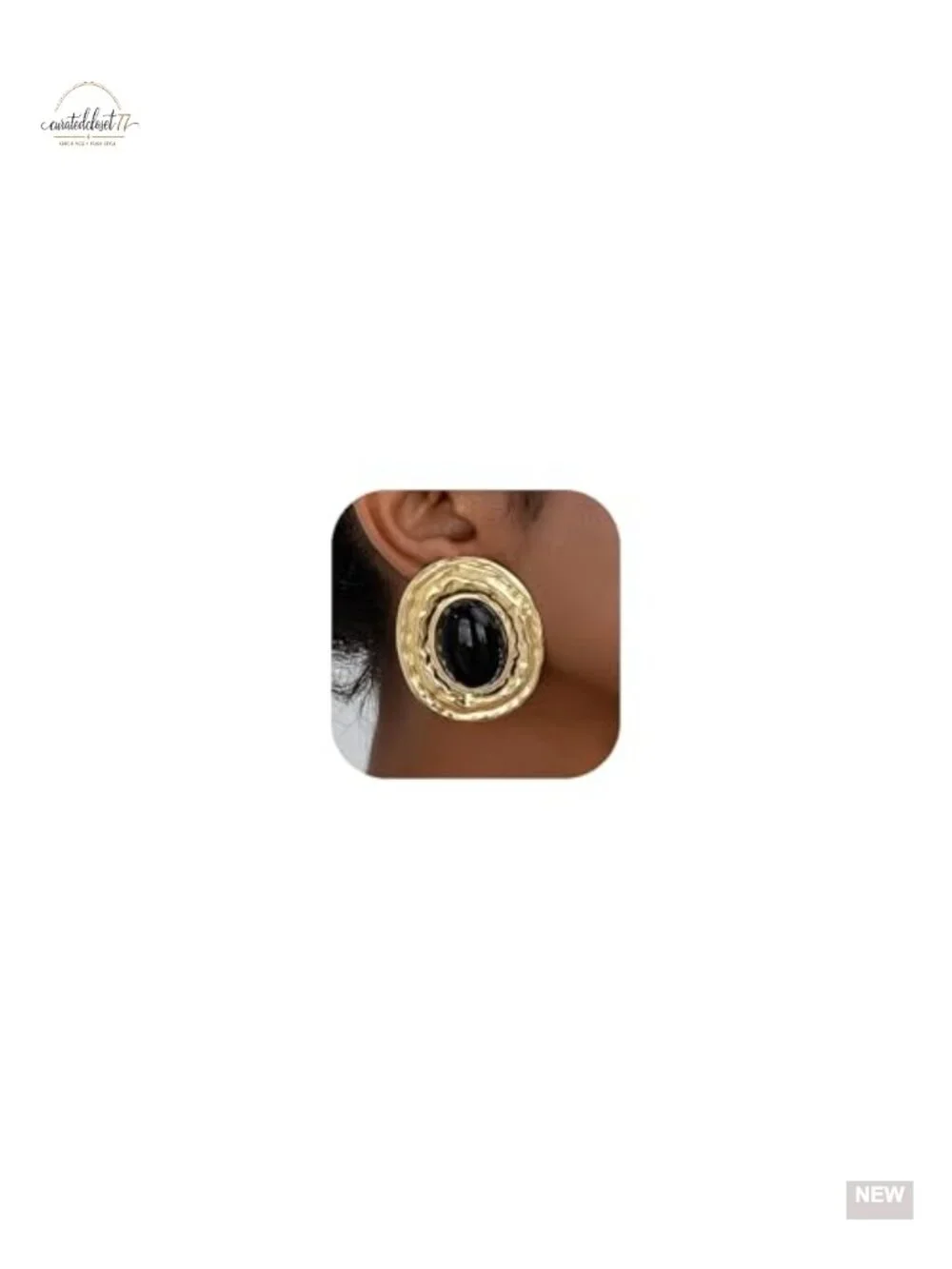 Oversized Oval Dangle Statement Pearl Earrings Textured Metal Frame Fashion